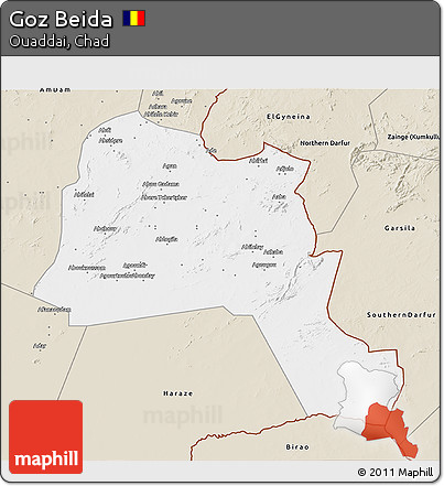 Classic Style 3D Map of Goz Beida