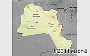 Physical 3D Map of Goz Beida, darken, desaturated