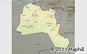 Physical 3D Map of Goz Beida, darken, semi-desaturated