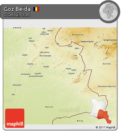 Physical 3D Map of Goz Beida