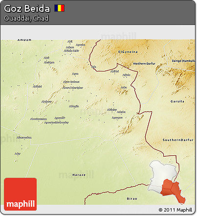 Physical 3D Map of Goz Beida