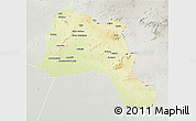 Physical 3D Map of Goz Beida, lighten, semi-desaturated