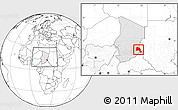 Blank Location Map of Goz Beida, highlighted country, within the entire country