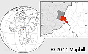 Blank Location Map of Goz Beida, highlighted country, highlighted parent region