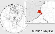 Blank Location Map of Goz Beida, highlighted country