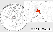 Blank Location Map of Goz Beida, highlighted parent region