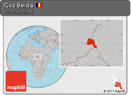 Gray Location Map of Goz Beida