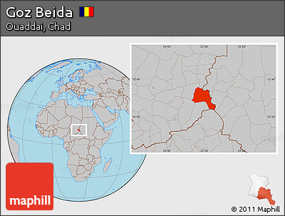 Gray Location Map of Goz Beida