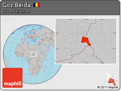 Gray Location Map of Goz Beida