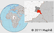 Gray Location Map of Goz Beida, highlighted country, highlighted parent region