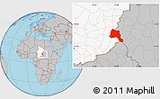 Gray Location Map of Goz Beida, highlighted country