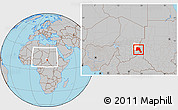 Gray Location Map of Goz Beida, highlighted parent region, within the entire country