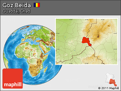 Physical Location Map of Goz Beida