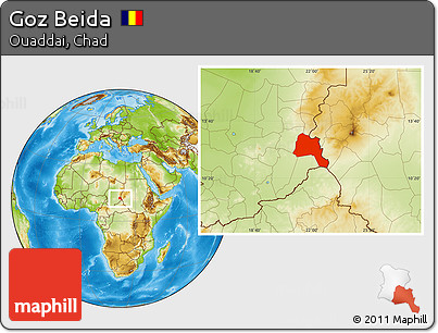 Physical Location Map of Goz Beida