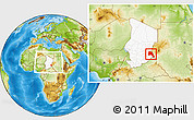 Physical Location Map of Goz Beida, highlighted country, within the entire country