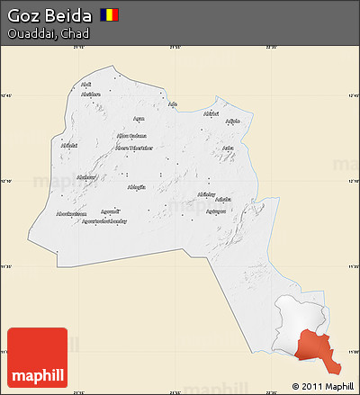 Classic Style Map of Goz Beida, single color outside