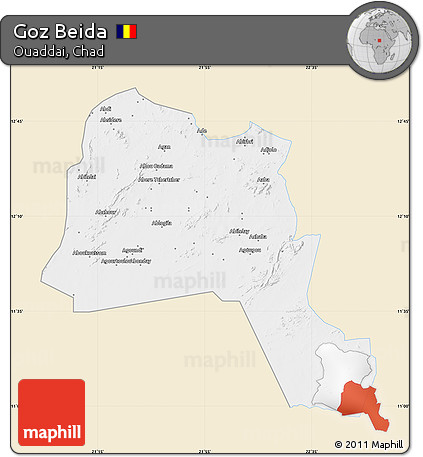 Classic Style Map of Goz Beida, single color outside