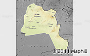 Physical Map of Goz Beida, darken, desaturated