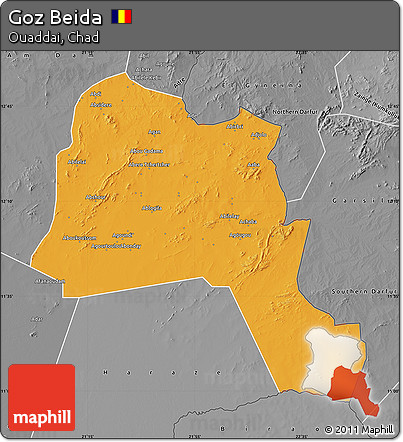 Political Map of Goz Beida, desaturated