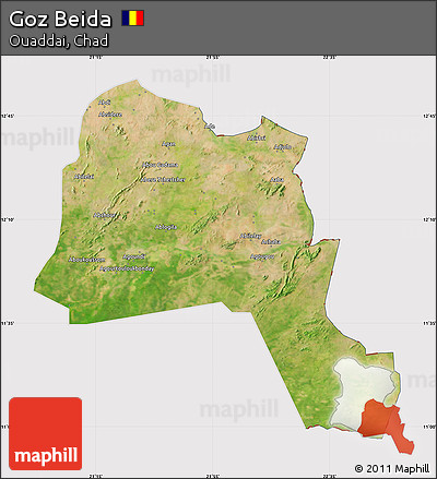 Satellite Map of Goz Beida, cropped outside