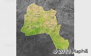 Satellite Map of Goz Beida, darken, desaturated