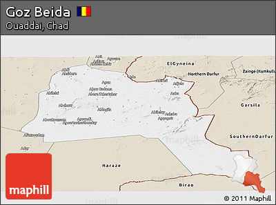 Classic Style Panoramic Map of Goz Beida