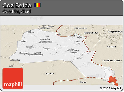 Classic Style Panoramic Map of Goz Beida