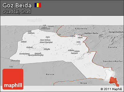 Gray Panoramic Map of Goz Beida
