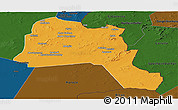 Political Panoramic Map of Goz Beida, darken