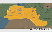 Political Panoramic Map of Goz Beida, darken, semi-desaturated