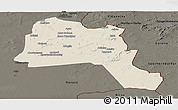 Shaded Relief Panoramic Map of Goz Beida, darken