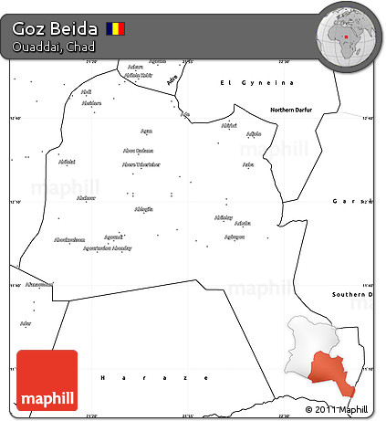 Blank Simple Map of Goz Beida