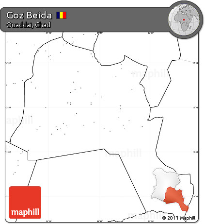 Blank Simple Map of Goz Beida, no labels