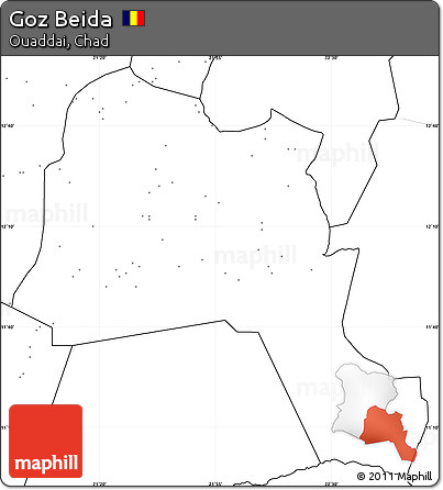 Blank Simple Map of Goz Beida, no labels