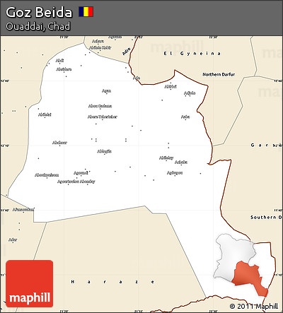 Classic Style Simple Map of Goz Beida