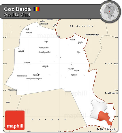 Classic Style Simple Map of Goz Beida