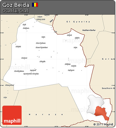 Classic Style Simple Map of Goz Beida