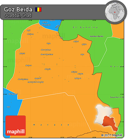 Political Simple Map of Goz Beida
