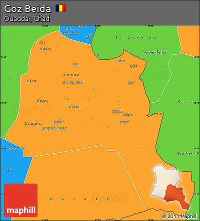 Political Simple Map of Goz Beida
