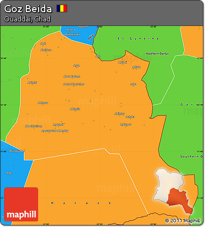 Political Simple Map of Goz Beida