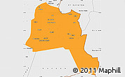 Political Simple Map of Goz Beida, single color outside, borders and labels