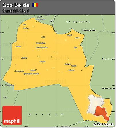Savanna Style Simple Map of Goz Beida