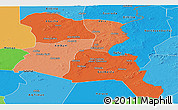 Political Shades Panoramic Map of Ouaddai