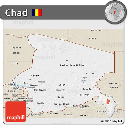 Classic Style Panoramic Map of Chad