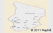 Classic Style Panoramic Map of Chad, single color outside