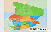 Political Panoramic Map of Chad, lighten