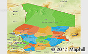 Political Panoramic Map of Chad, physical outside