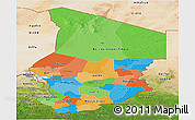 Political Panoramic Map of Chad, satellite outside