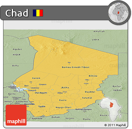 Savanna Style Panoramic Map of Chad