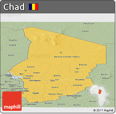Savanna Style Panoramic Map of Chad